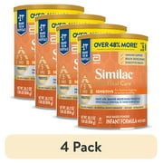 4 pack Similac 360 Total Care Sensitive Baby Formula Powder, Has 5 HMO Prebiotics, 30.2-oz Tub