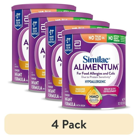 (4 pack) Similac Alimentum With 2'-FL HMO, Baby Formula Powder, 12.1-oz Can