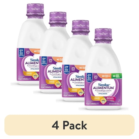(4 pack) Similac Alimentum With 2'-FL HMO, Ready-to-Feed Baby Formula, 32-fl-oz Bottle