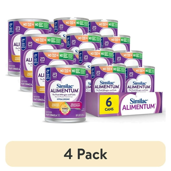 (4 pack) Similac Alimentum With 2'-FL HMO, Ready-to-Feed Baby Formula, 8-fl-oz Can, Pack of 6