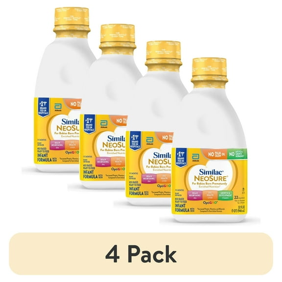 (4 pack) Similac NeoSure Infant Formula, Ready to Feed, 32-fl-oz Bottle