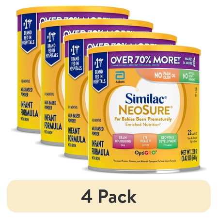 (4 pack) Similac NeoSure Premature Post-Discharge Baby Formula Powder, 22.8-oz Value Can
