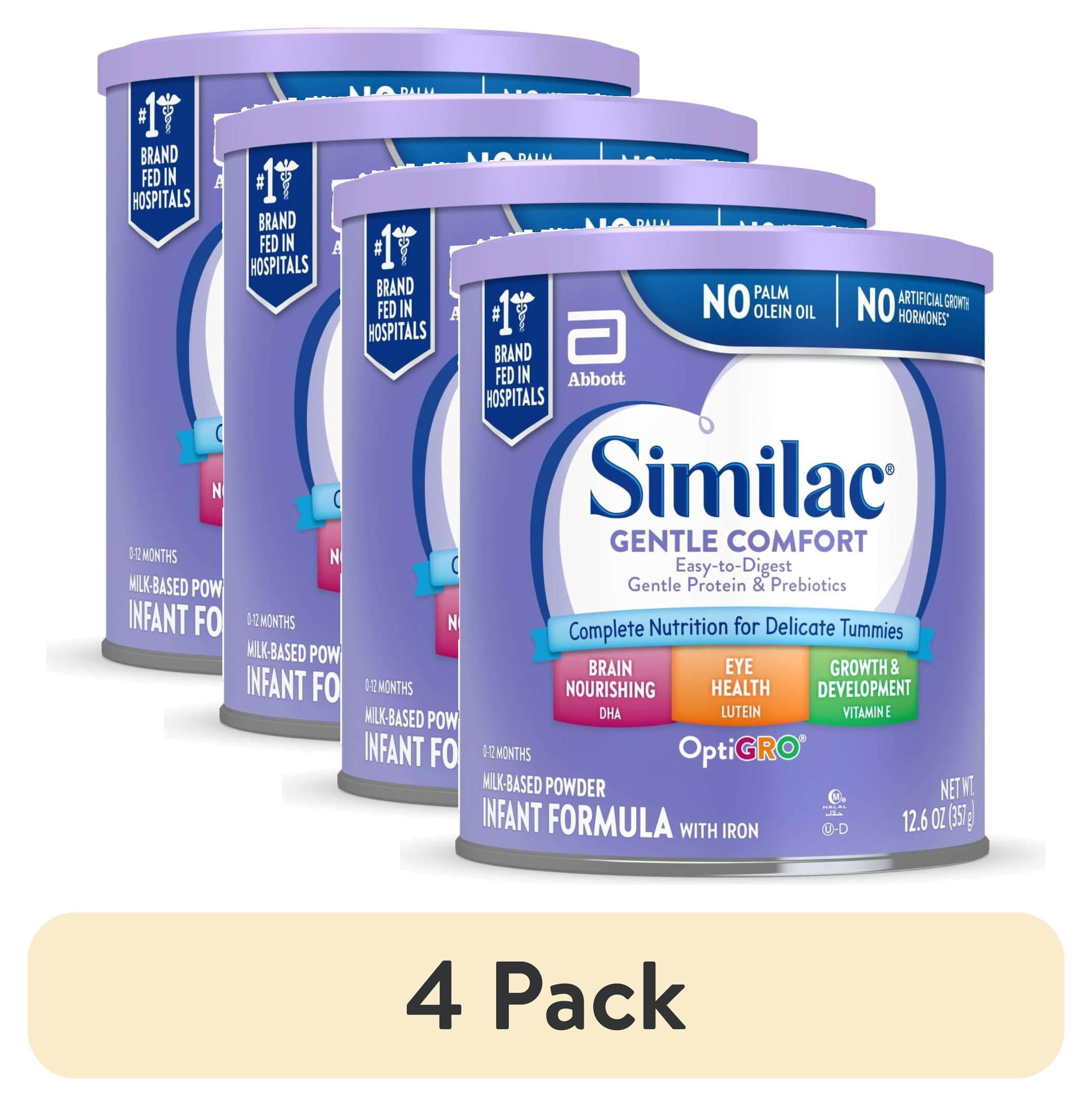 4 pack) Similac Gentle Comfort Powder Baby Formula, 12.6-oz Can
