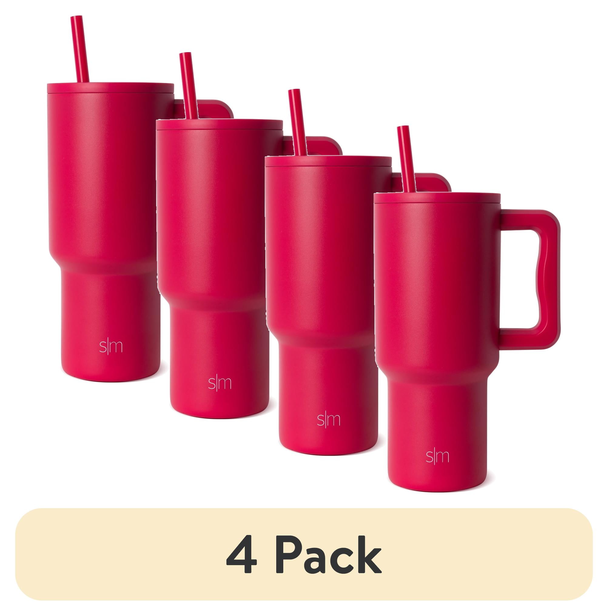 (4 pack) Simple Modern 30 fl oz Insulated Stainless Steel Trek Tumbler with Straw Lid | Holly Berry
