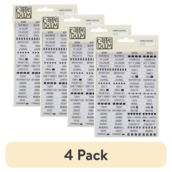 (4 pack) Simple Stories PE4952 Planner Essentials Label Sticker -Clear