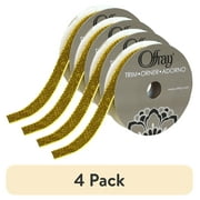 (4 pack) Simplicity Trim, Gold 5/8 inch Metallic Velvet Trim Great for Apparel, Home Decorating, and Crafts, 3 Yards, 1 Each