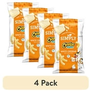 (4 pack) Simply Cheetos Puffs Cheese Flavored Snacks, White Cheddar, 8 Ounce Bag