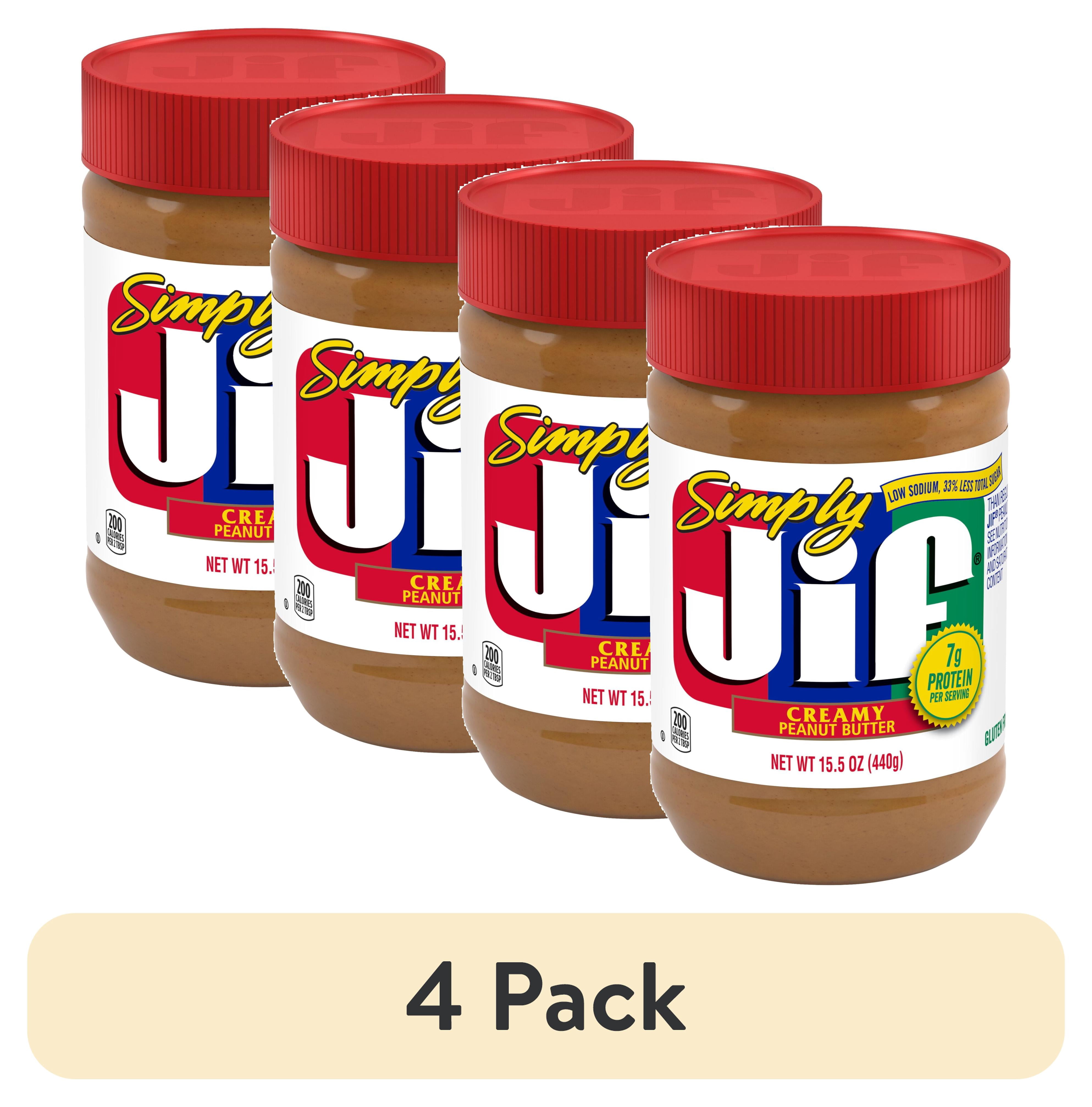 (4 pack) Simply Jif Creamy Peanut Butter, 15.5 Ounces