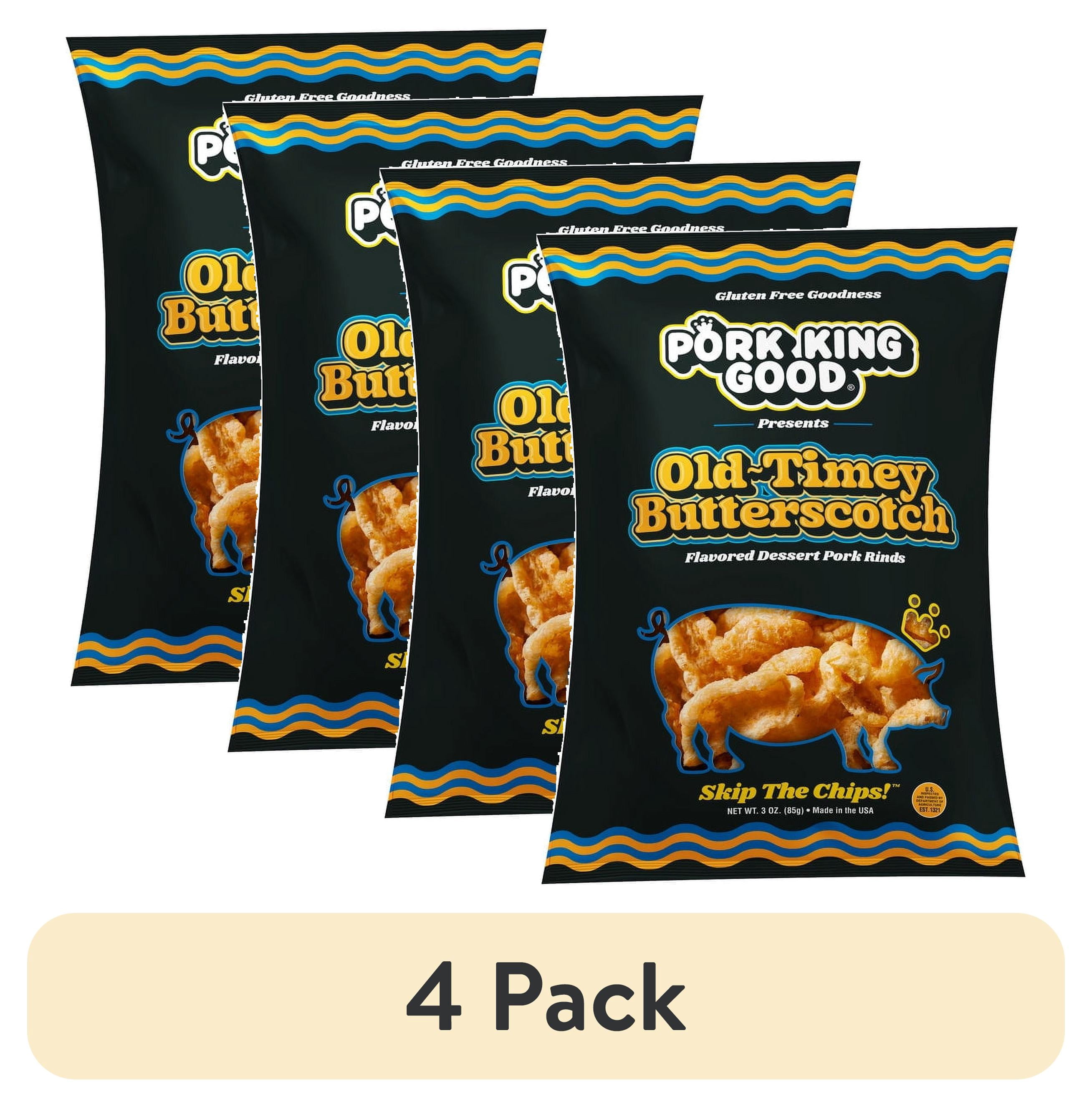 (4 pack) Pork King Good Old-Timey Butterscotch Pork Rinds - 4 pack, 3 oz Bags