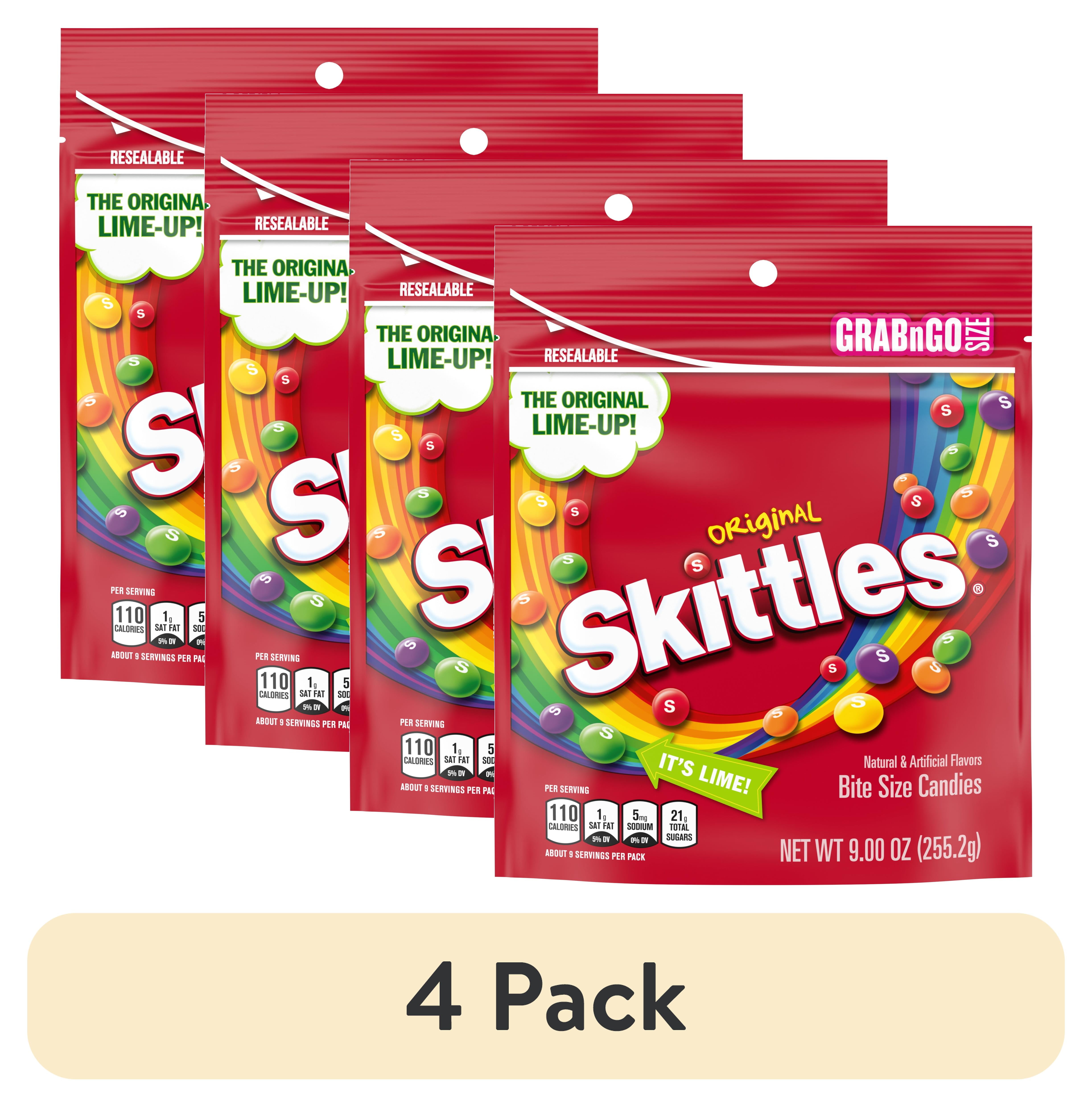(4 pack) Skittles Original Chewy Candy Grab N Go - 9 oz Bag