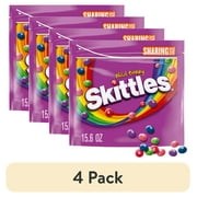 (4 pack) Skittles Wild Berry Summer Chewy Candy, Sharing Size - 15.6 oz Bag