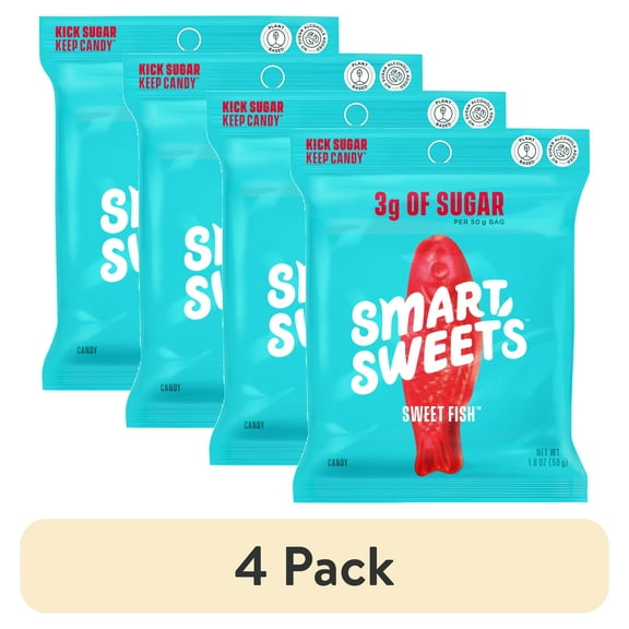 (4 pack) Smart Sweets Sweet Fish Candy, 1.8 oz