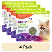 4 pack SmartyKat Catnip with Silvervine, Pure & Potent Blend for Cats, Resealable Pouch, 0.5 oz