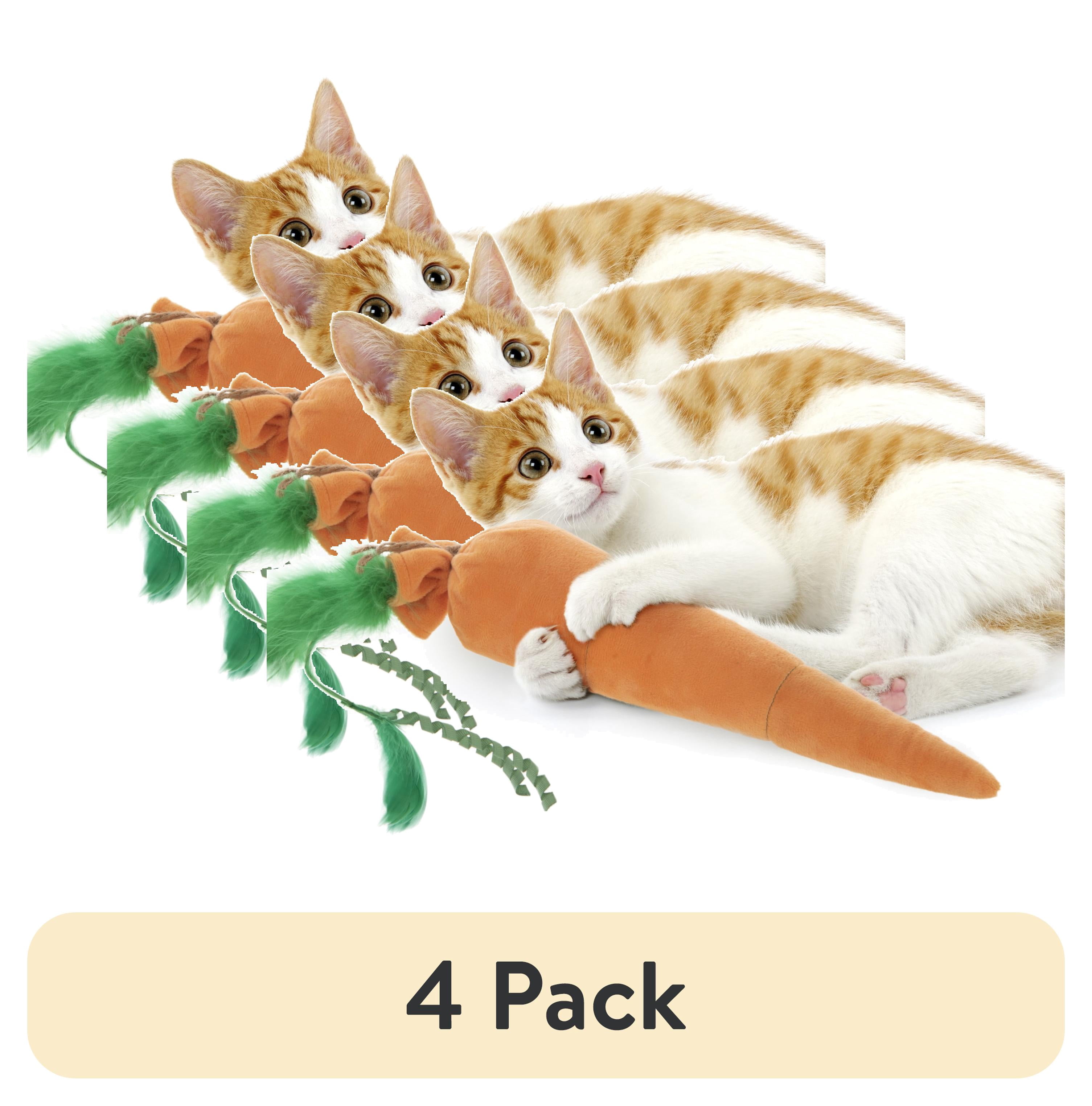3 pack) SmartyKat Kolossal Karrot Soft Plush Catnip Kicker Cat Toy