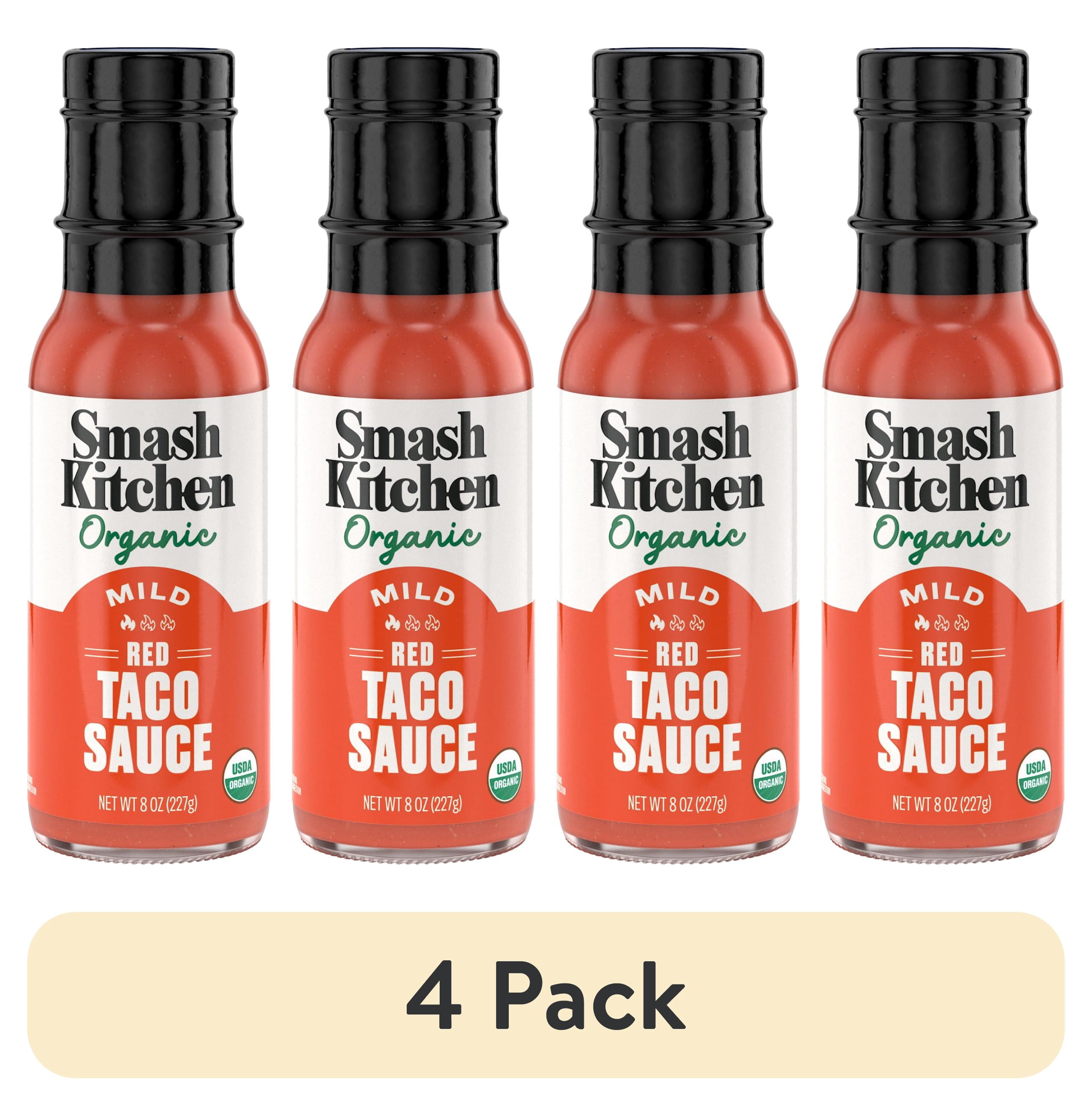 (4 pack) Smash Kitchen Organic Mild Red Taco Sauce, 8 oz