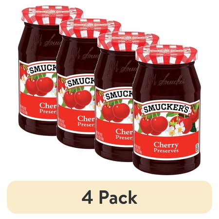 (4 pack) Smucker's Cherry Preserves, 18 oz