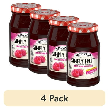 (4 pack) Smucker's Simply Fruit Seedless Red Raspberry Fruit Spread, 10 Ounces