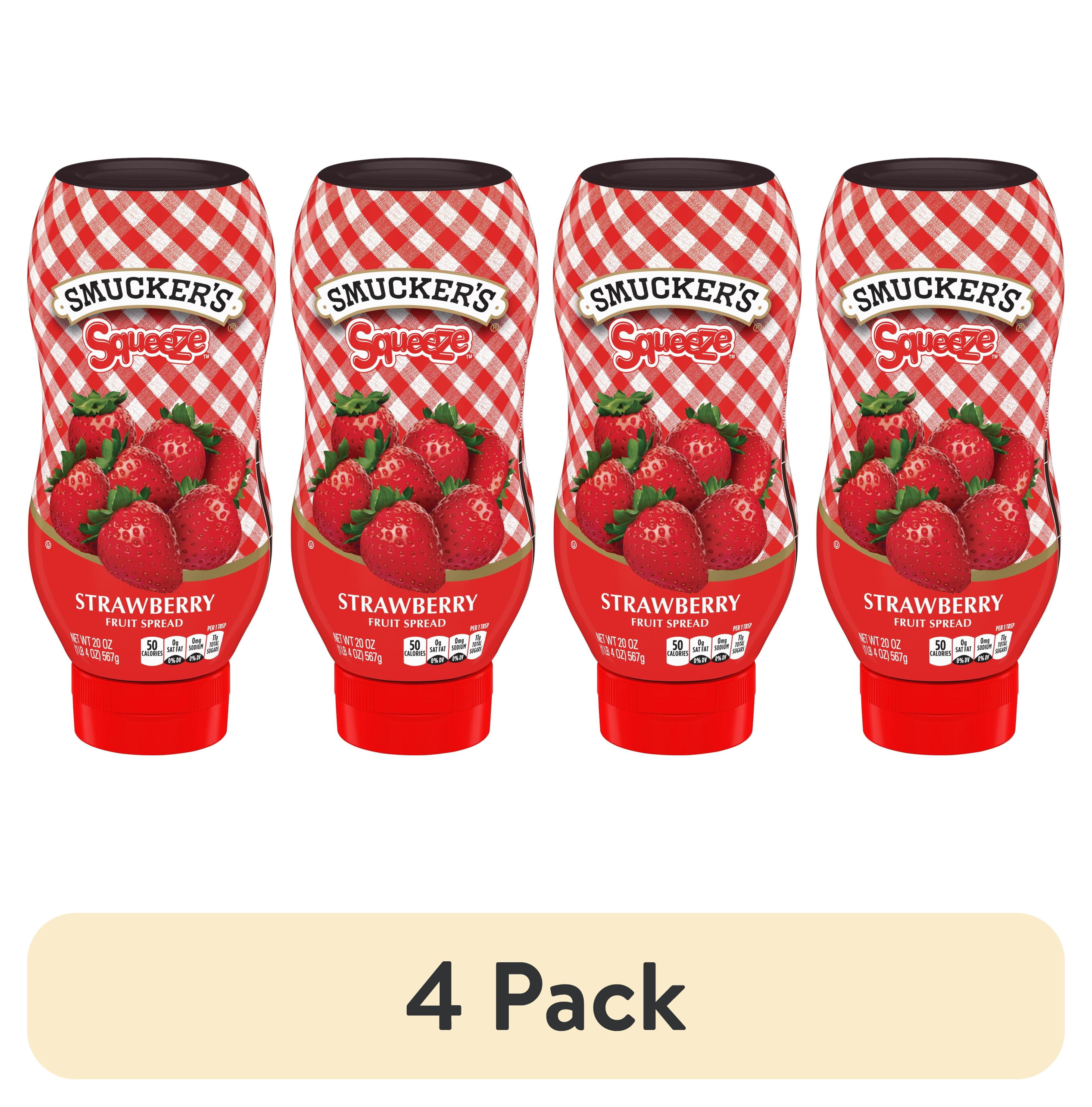 (4 pack) Smucker's Squeeze Strawberry Fruit Spread, 20 oz