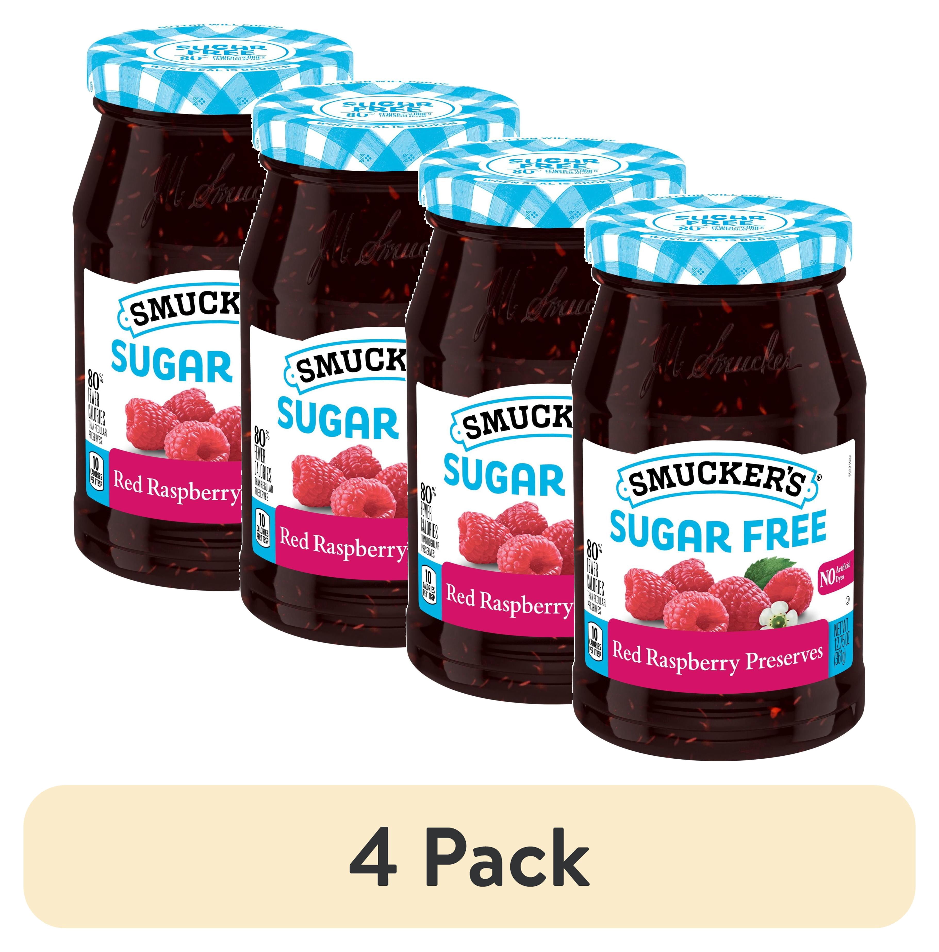 (4 pack) Smucker’s Sugar Free Red Raspberry Preserves, 12.75 oz Jar ...