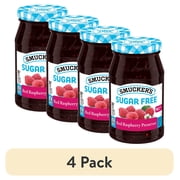 (4 pack) Smucker’s Sugar Free Red Raspberry Preserves, 12.75 oz Jar
