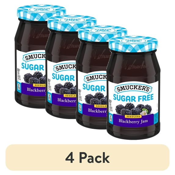 (4 pack) Smucker's Sugar Free Seedless Blackberry Jam, 12.75 oz