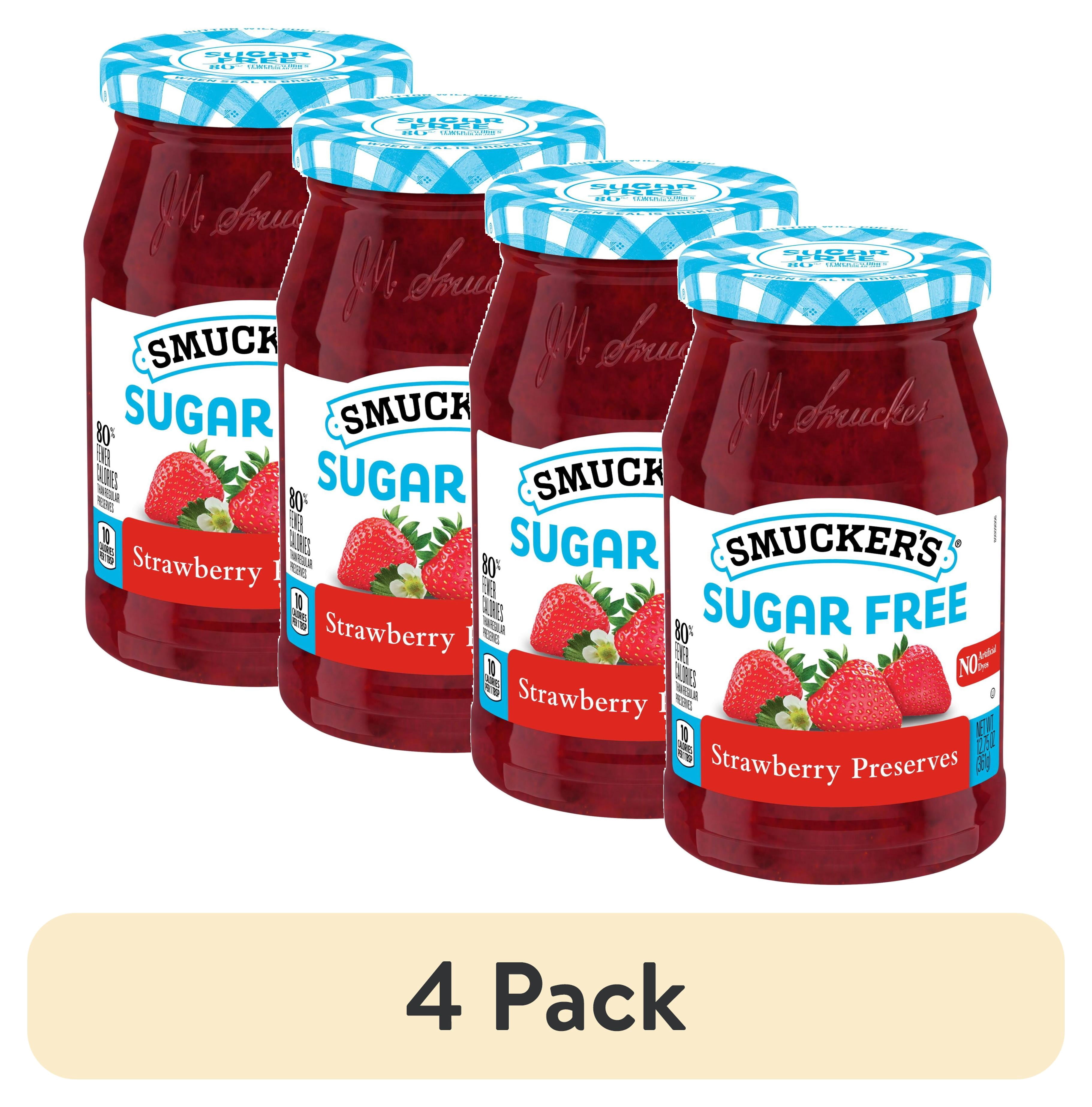 (4 pack) Smucker’s Sugar Free Strawberry Preserves, 12.75 oz Jar