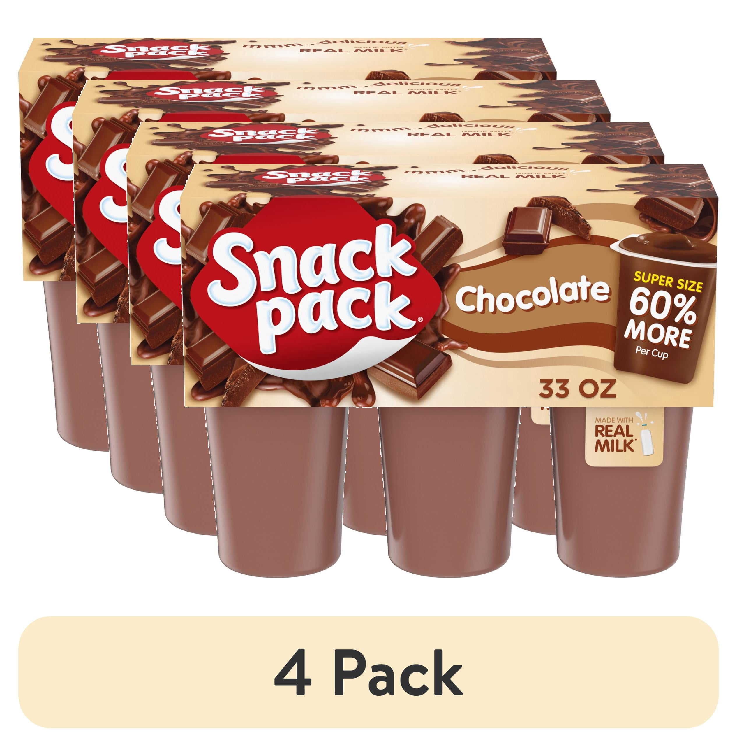 4 pack) Snack Pack Super Size Chocolate Pudding, 5.5 oz Pudding