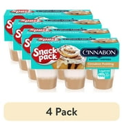 (4 pack) Snack Pack Cinnabon Bakery Inspired Flavored Pudding Cups 3.25 oz 6 Count