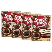 (4 pack) Snack Pack Milk Chocolate and Chocolate Fudge & Milk Chocolate Pudding,  3.25 oz Pudding Cups, 12 Count Family Pack