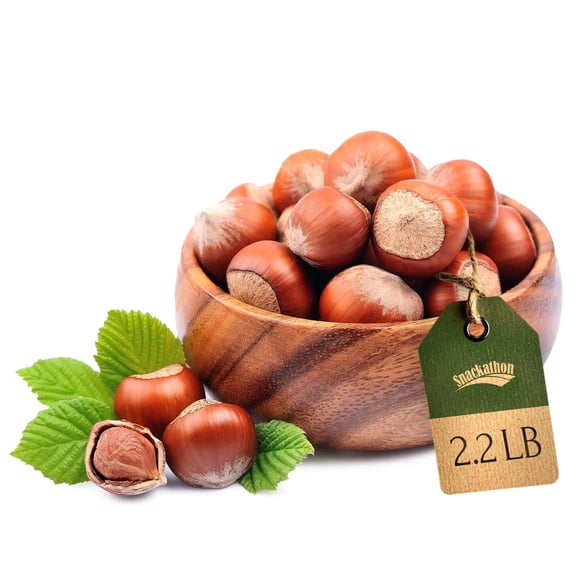 (4 pack) Snackathon Oregon Hazelnuts In Shell, Whole Raw Filberts, 2.2 lb Bulk Bag