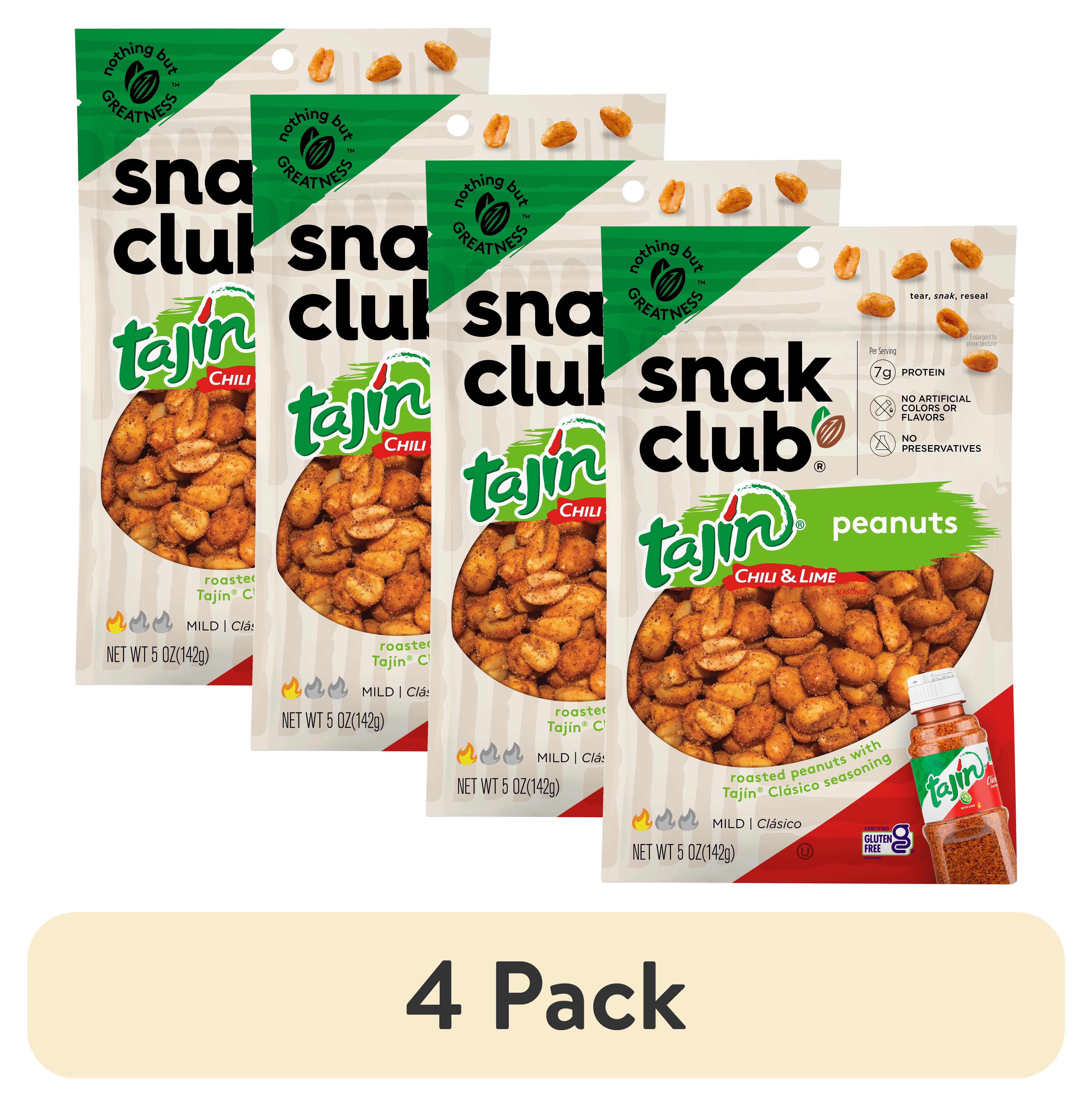 (4 pack) Snak Club Tajin Classico Peanuts 5oz