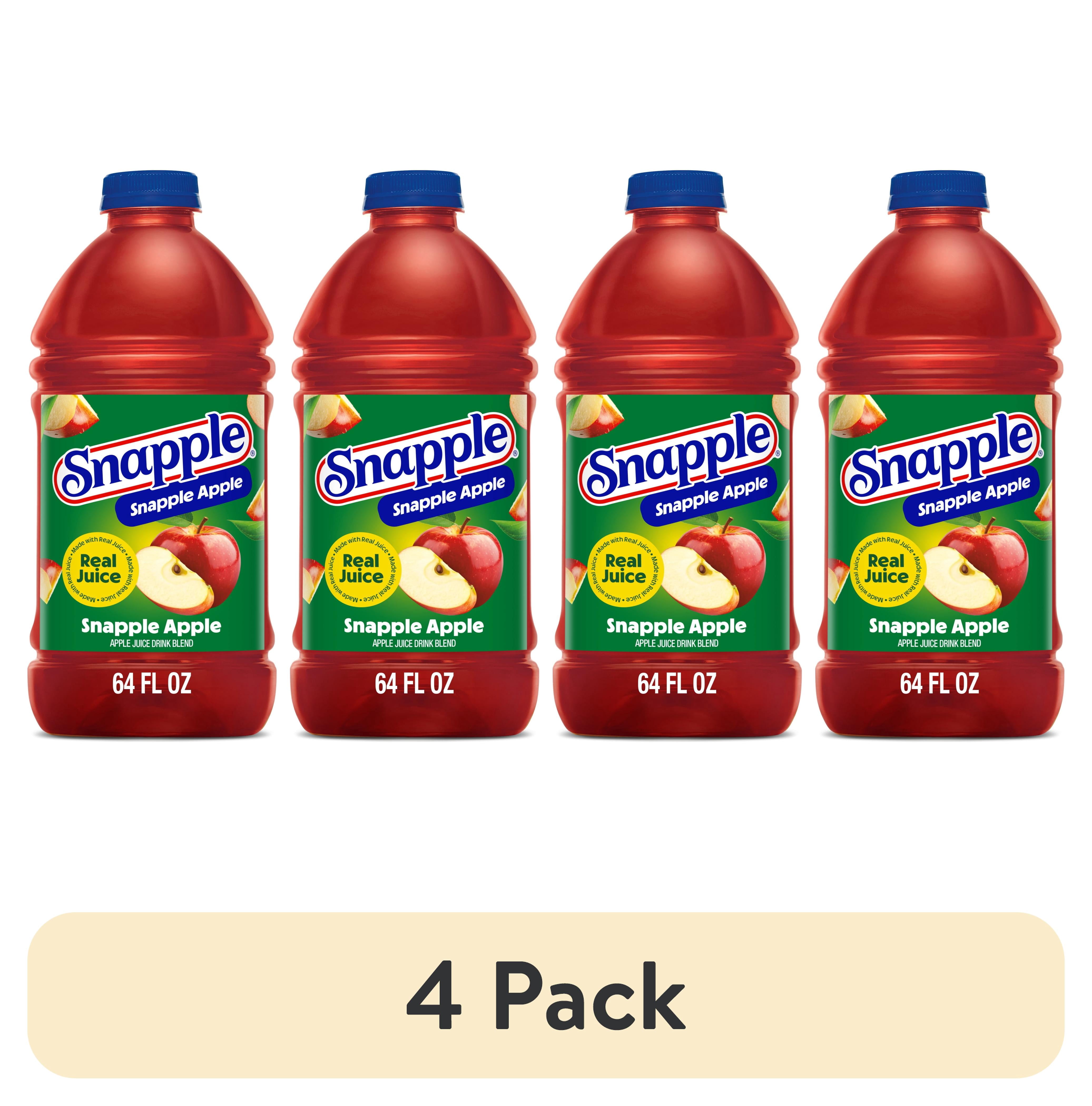 (4 pack) Snapple Apple Juice Drink, 64 fl oz, Bottle