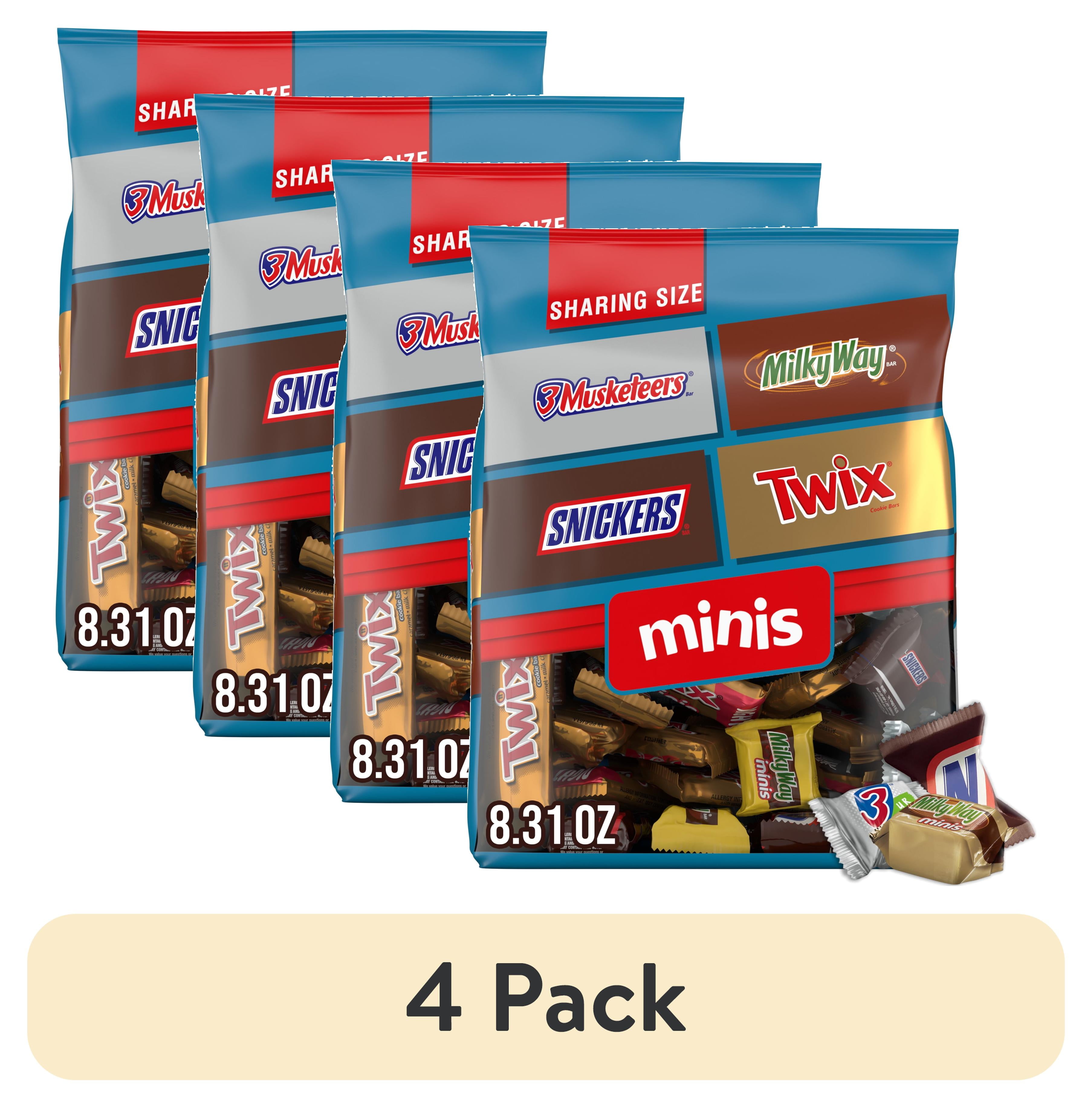4 pack) Snickers, Twix & More Minis Chocolate Candy Bars Variety