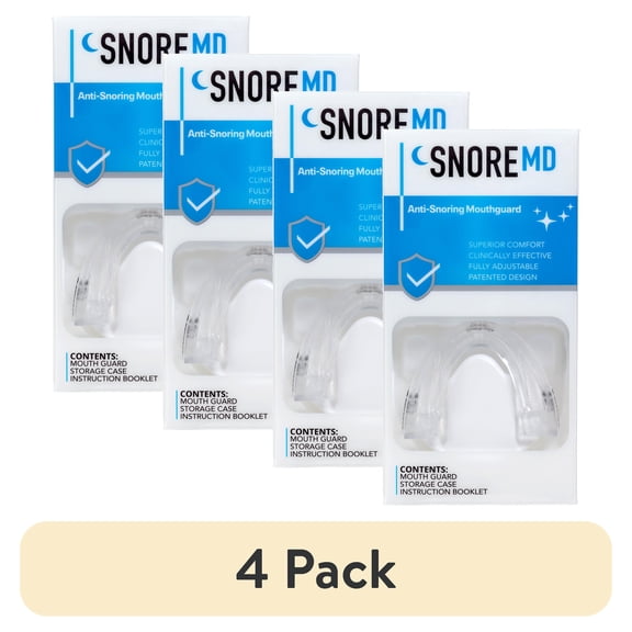 (4 pack) SnoreMD Adjustable Anti-Snoring Aid for Restful Sleep