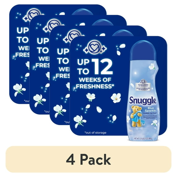 (4 pack) Snuggle In Wash Scent Booster, Blue Sparkle, 21 oz