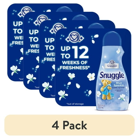 (4 pack) Snuggle In Wash Scent Booster, Blue Sparkle, 39 oz