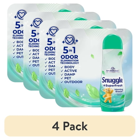 (4 pack) Snuggle SuperFresh Morning Breeze Scent Booster, 21 Ounce