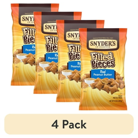 (4 pack) Snyder's of Hanover Pretzel Pieces, Peanut Butter Filled, 10 oz