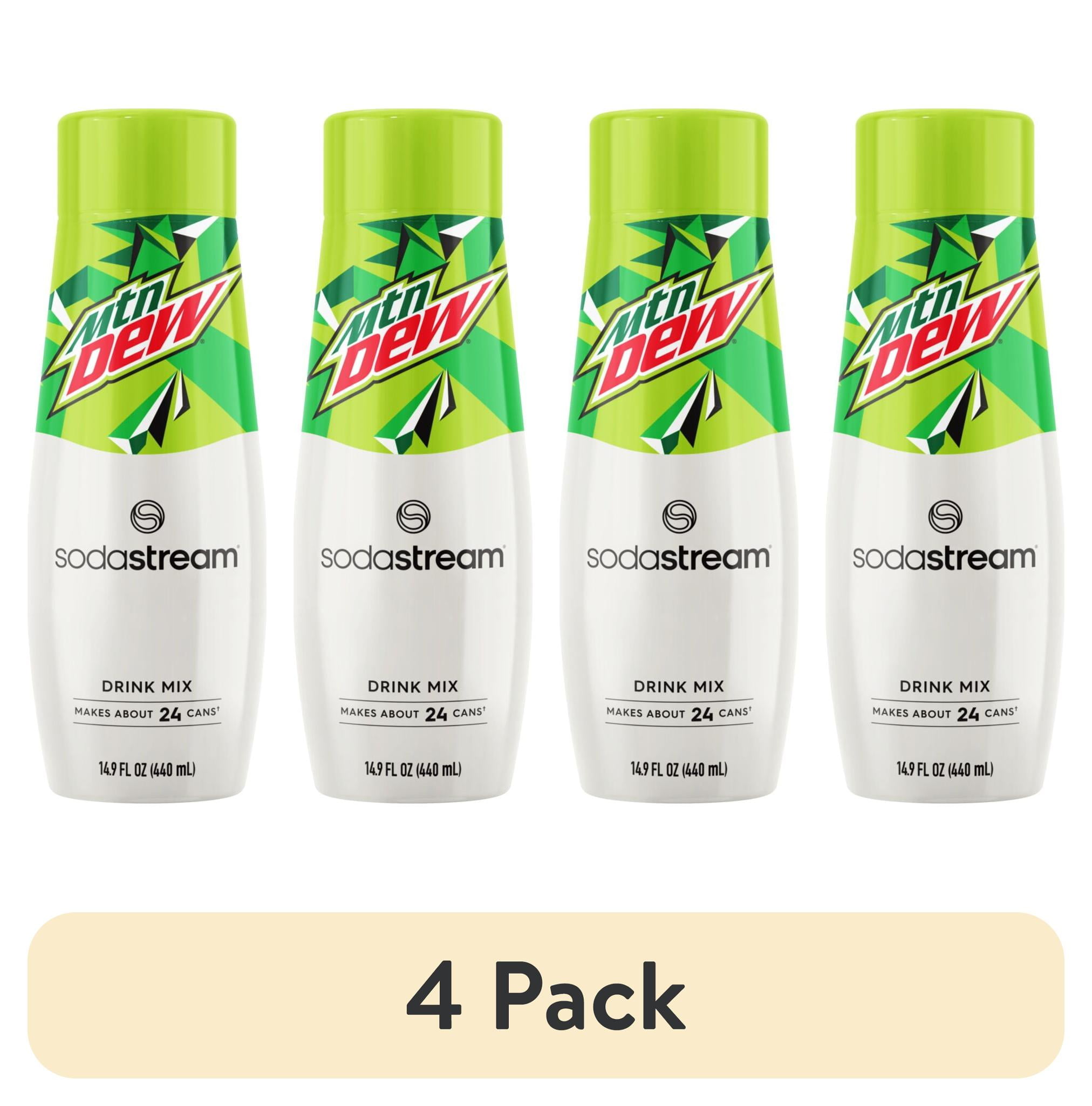 (4 pack) SodaStream Mountain Dew Soda Mix, 14.9 fl oz.