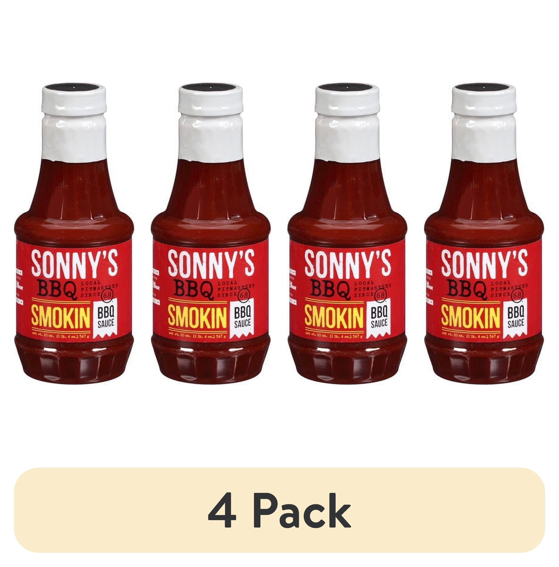 (4 pack) Sonny’s BBQ Smokin’ BBQ Sauce, 20 oz Bottle - Barbecue Sauce for Grilling, Dipping, and Marinades