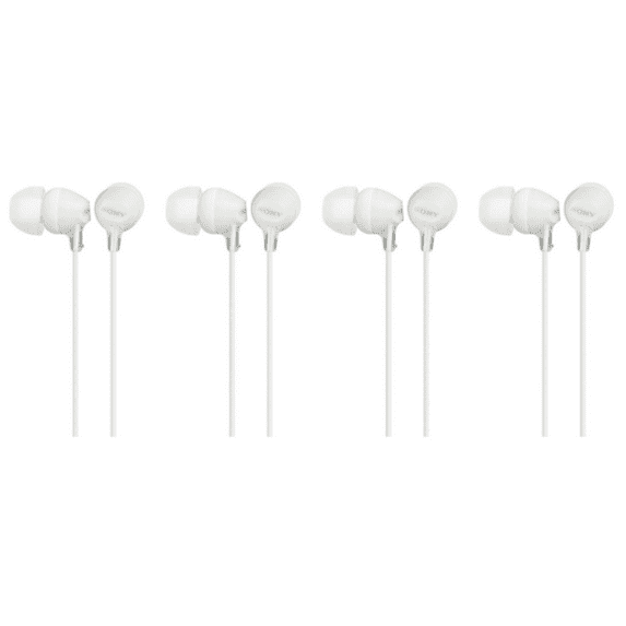 (4 pack) Sony Fashion Earbud Headphones, MDREX15LP/W