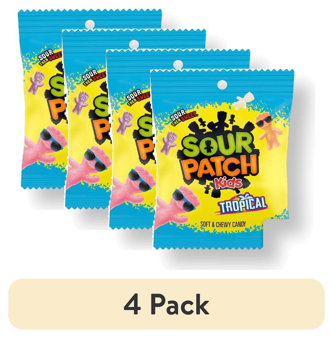 (4 pack) Sour Patch Kids Tropical Flavored 3.6 oz
