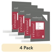 (4 pack) Southworth White Resume Paper, 8.5 x 11, 24 lb./89 Gsm, Wove Finish, 100 Sheets