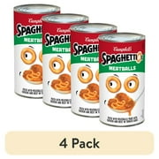 (4 pack) SpaghettiOs Canned Pasta with Meatballs, 22.2 oz Can