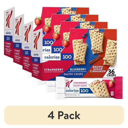 (4 pack) Special K Variety Pack Pastry Crisps, 100 Calorie Snacks, Shelf-Stable, 15.84 oz (36 Count)