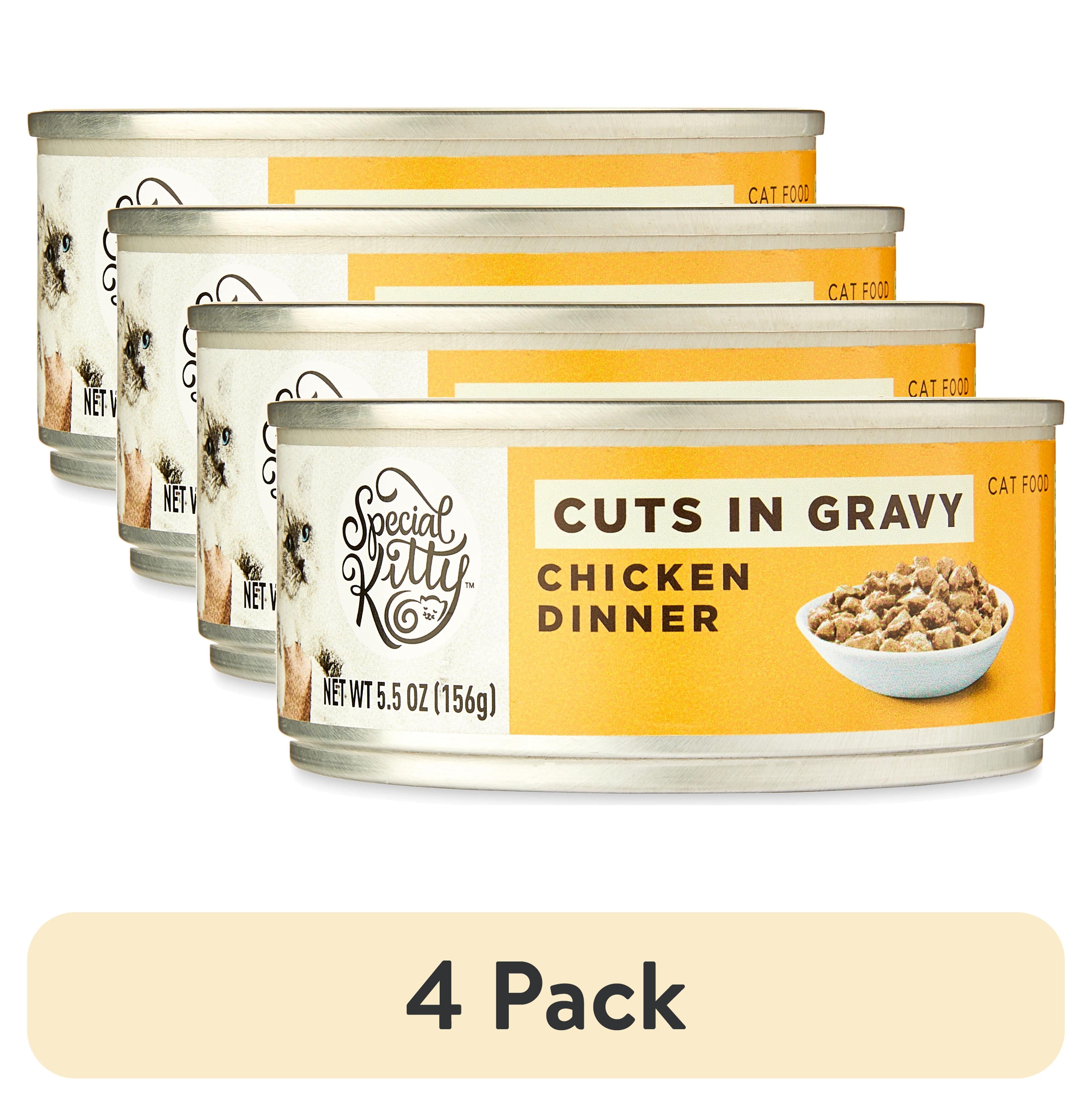 (4 pack) Special Kitty Chicken Dinner Cuts in Gravy Wet Cat Food, 5.5 oz Can