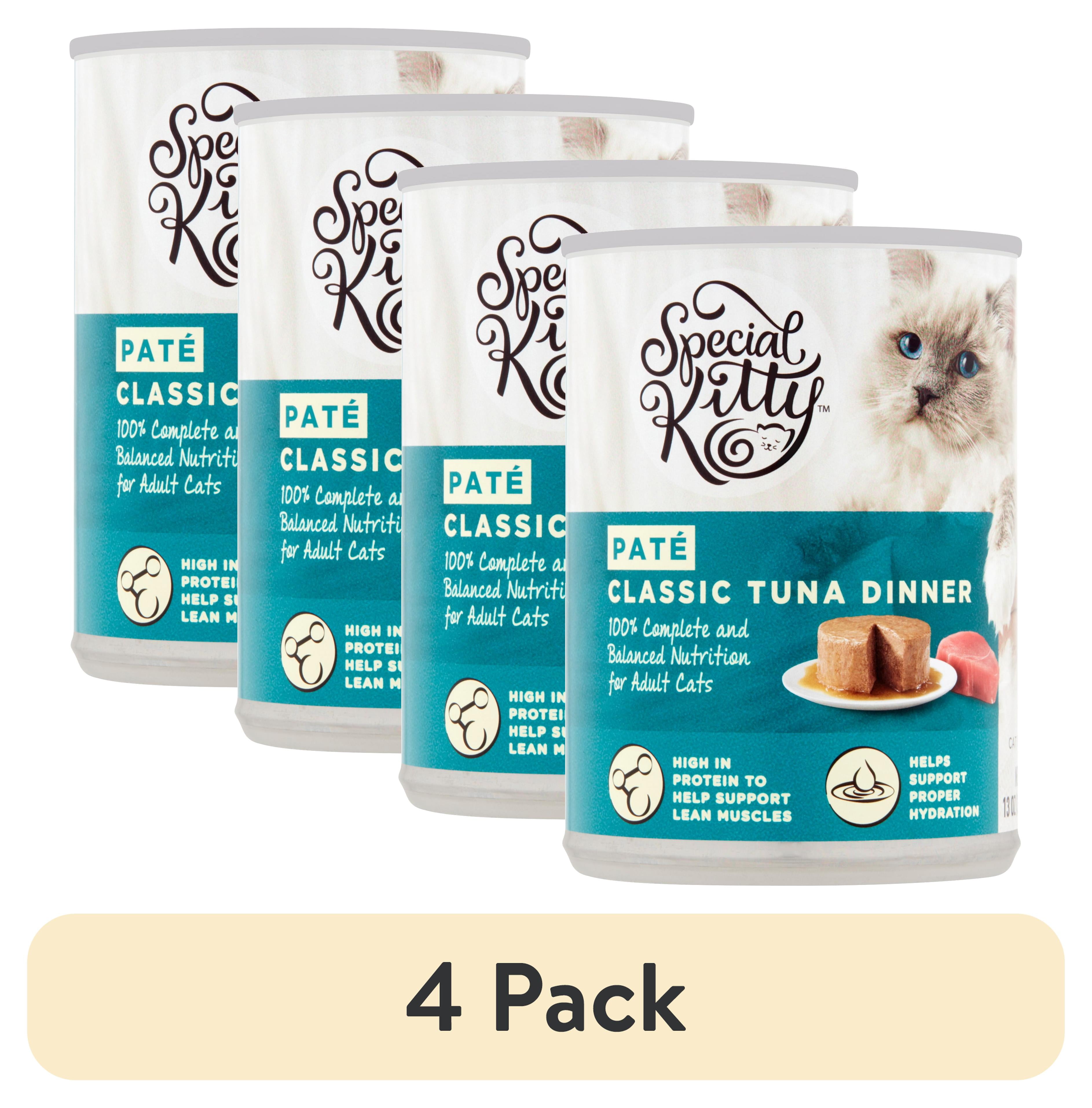 (4 pack) Special Kitty Classic Tuna Dinner Pate Wet Cat Food, 13 oz Can
