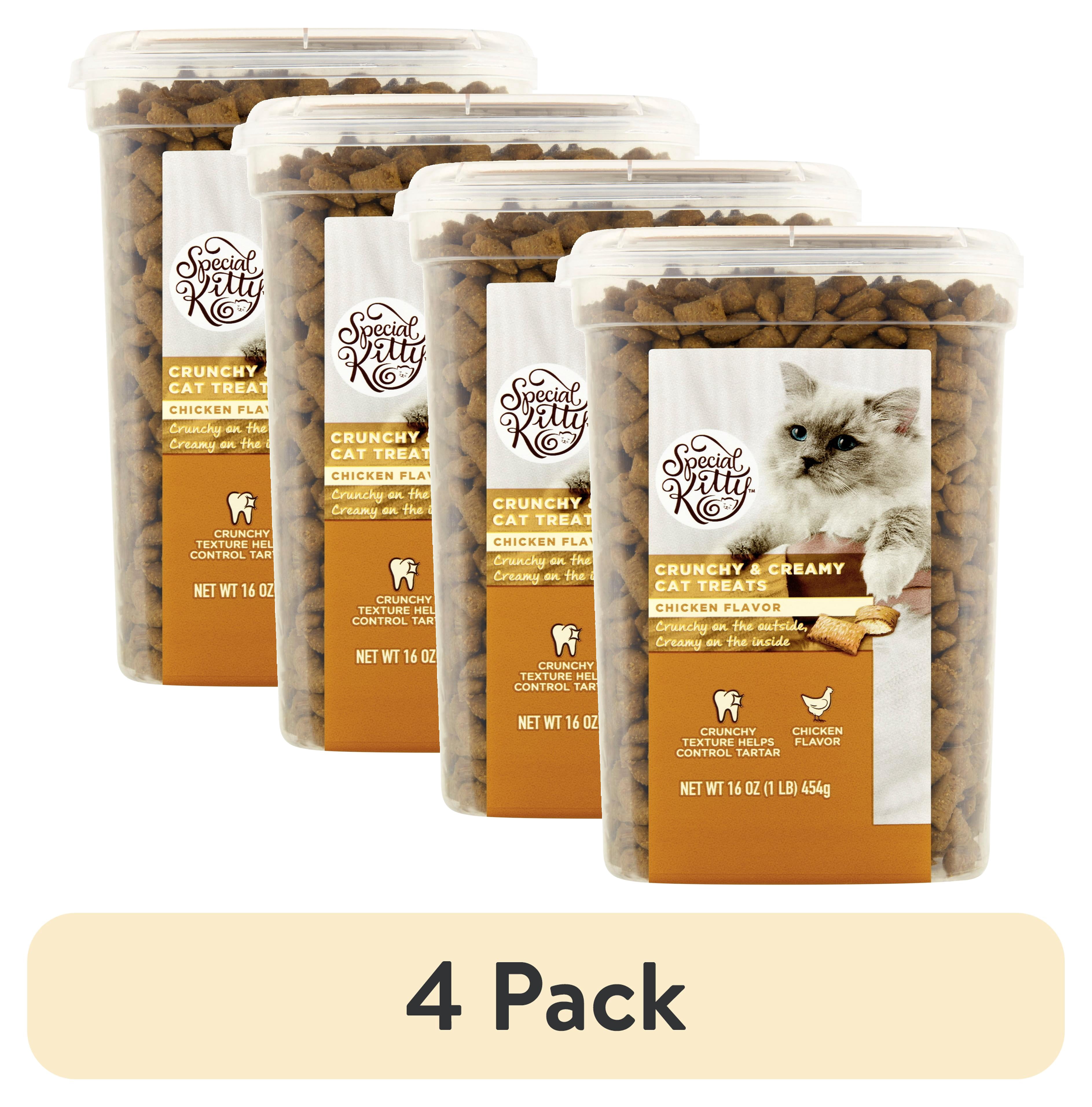 (4 pack) Special Kitty Crunchy & Creamy Cat Treats Chicken Flavor, 16 oz