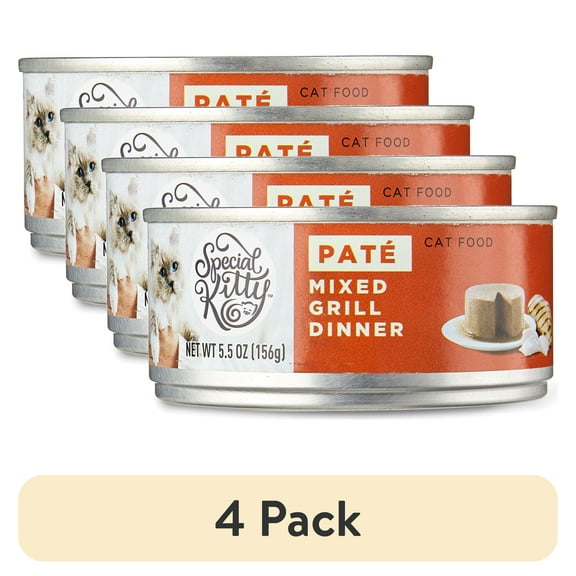 (4 pack) Special Kitty Mixed Grill Dinner Pate Wet Cat Food, 5.5 oz Can