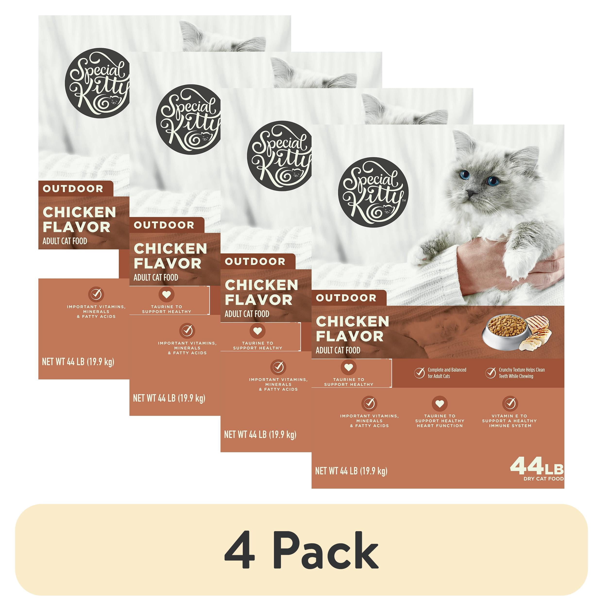 (4 pack) Special Kitty Outdoor Formula Dry Cat Food, 44 lb Bag